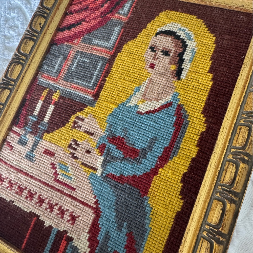 Vintage Needle Point Framed Art